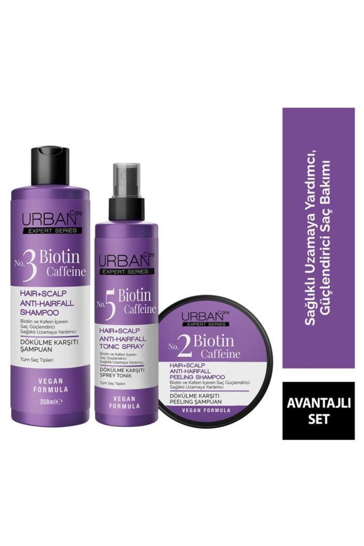 Expert Biotin ve Kafein Dökülme Karşıtı Peeling Şampuan Tonik 3lü Set-vegan