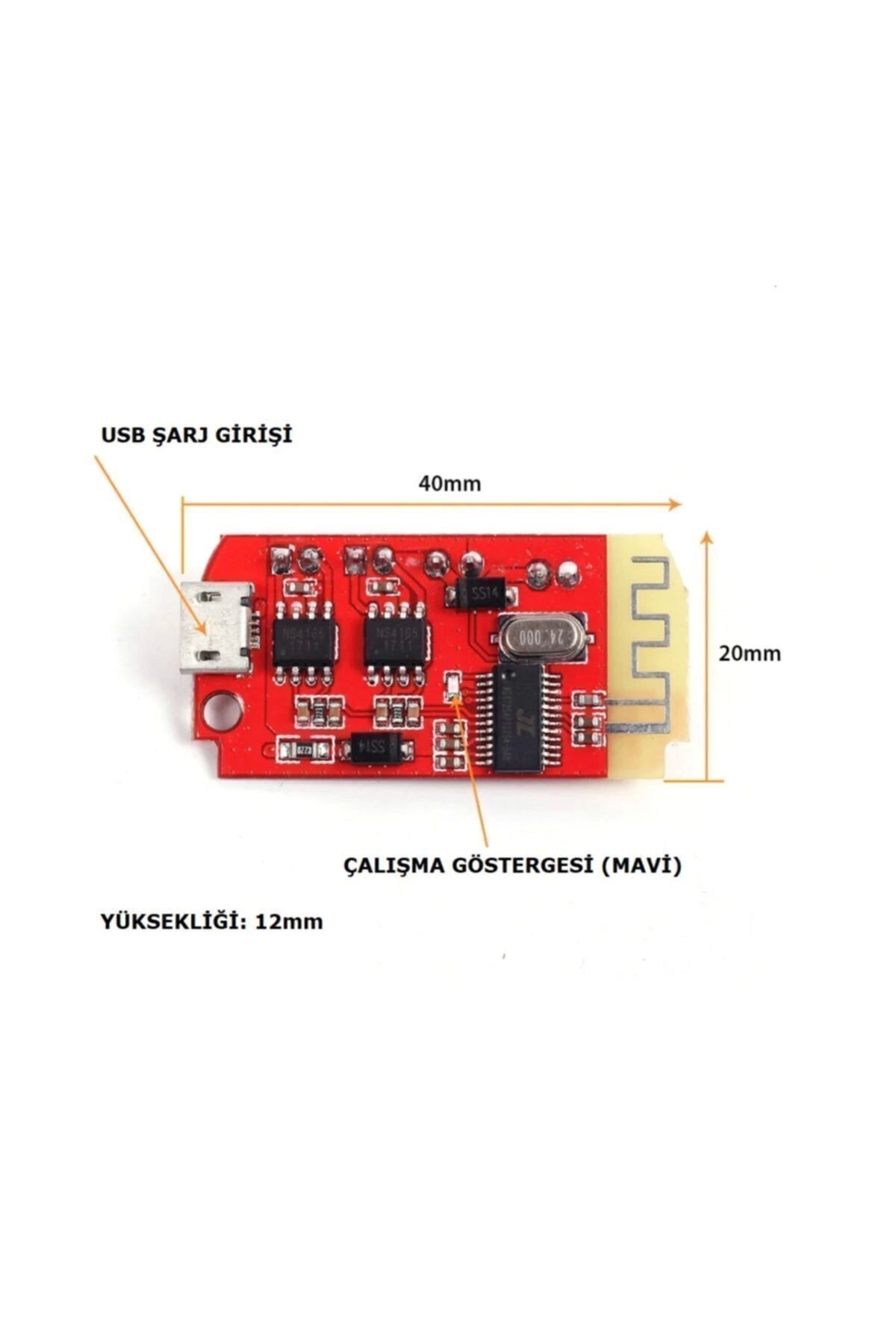 Ct14 Bluetooth Modülü 5v 5w+5w Usb Şarj Girişli Amfi Modülü Ct-14