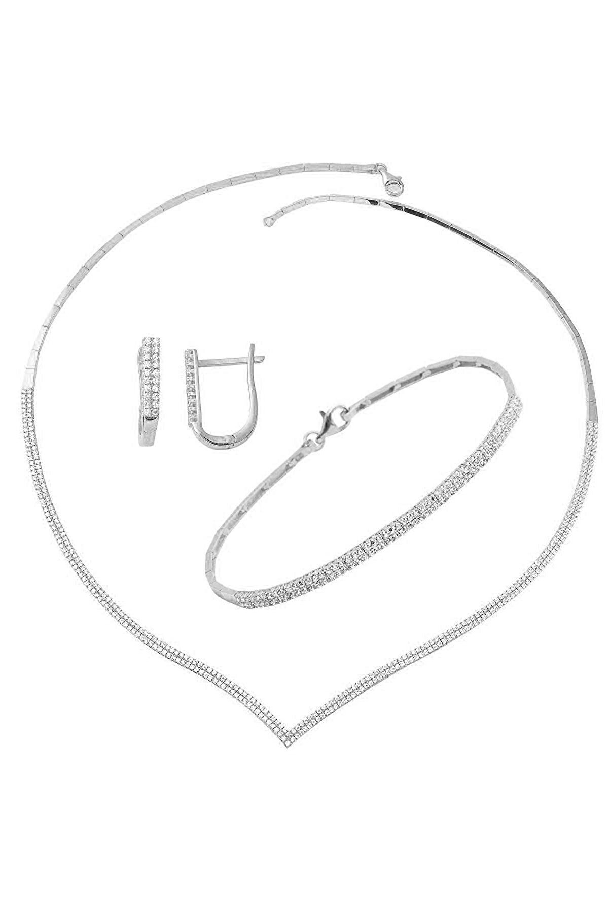 Çavuş Suyolu Beyaz Altın Takı Seti