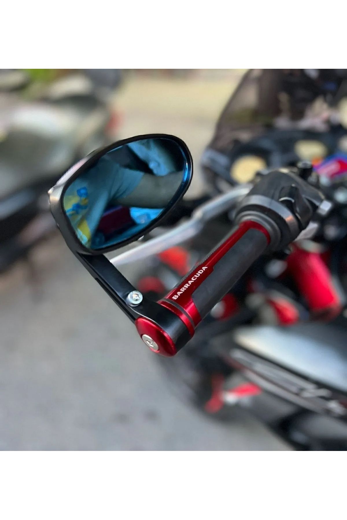Gidon Aynası Kırmızı Yan Ayna Tüm Motorlara Uyumlu
