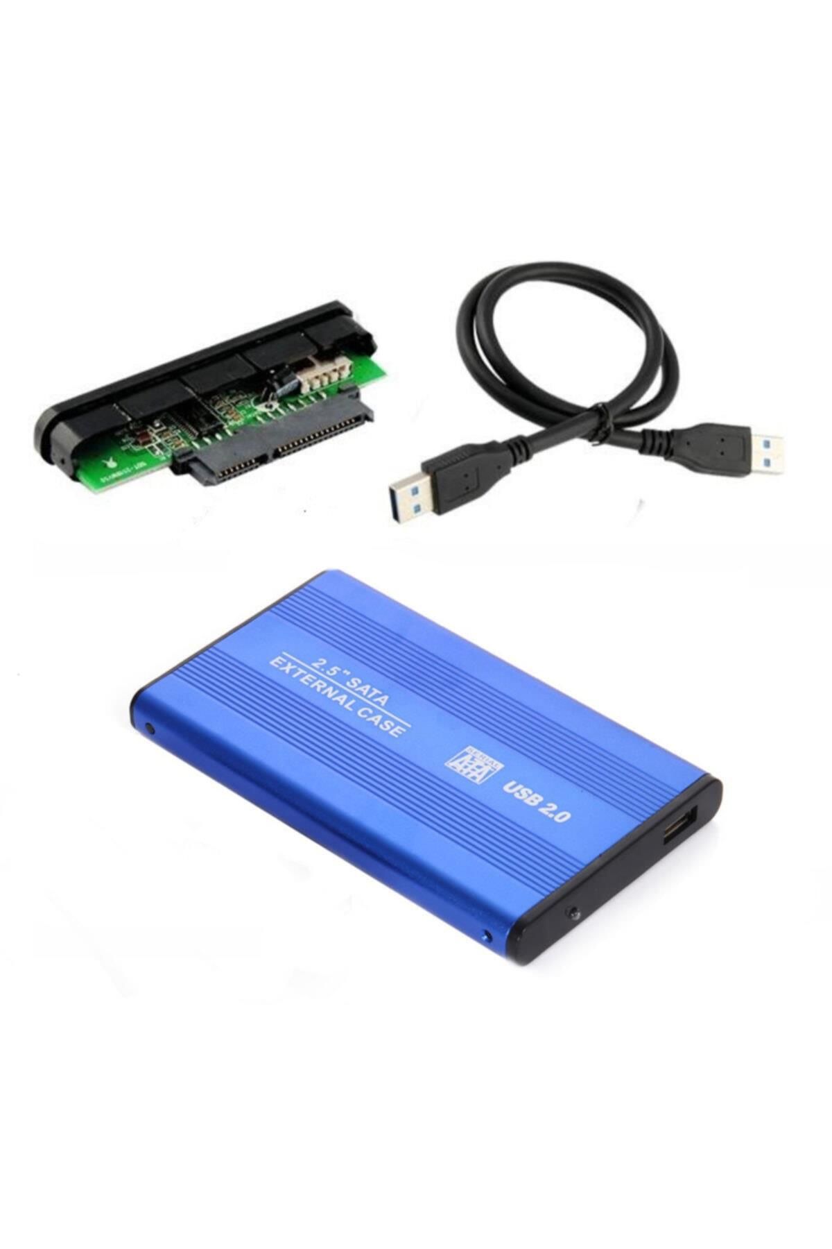 2001b 2.5" Usb Harici Ssd Harddisk Hdd Kutusu Sata Hard Disk Harici - Kılıf - Mavi