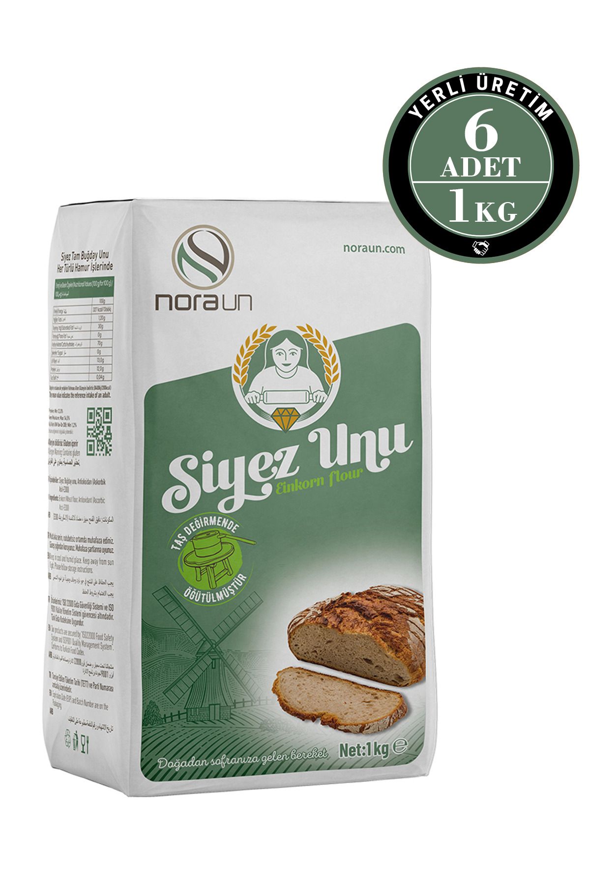 Taş Değirmen Siyez Unu 1 kg 6 Adet