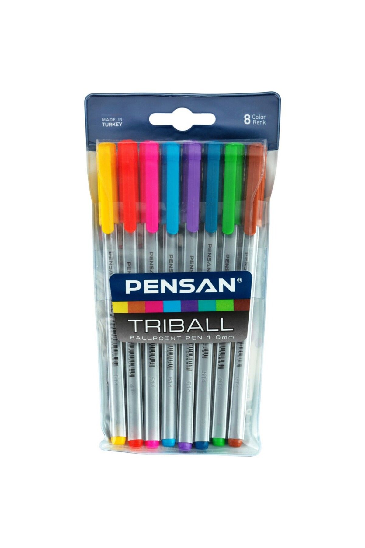 Triball Renkli 8 Li Vakumlu Tükenmez Kalem Seti