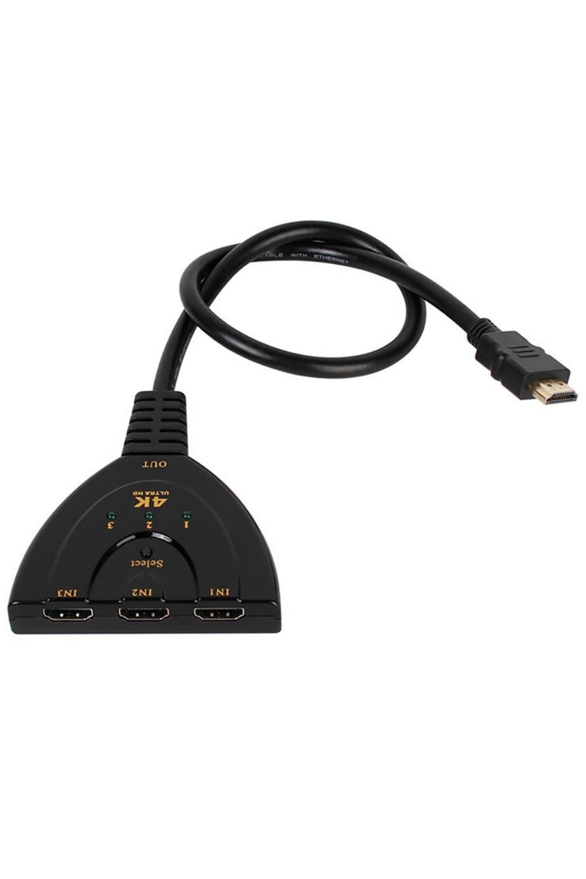 2151 4k Hdmi Switch Çoklayıcı Çoğaltıcı 3 Port Ultra Hd