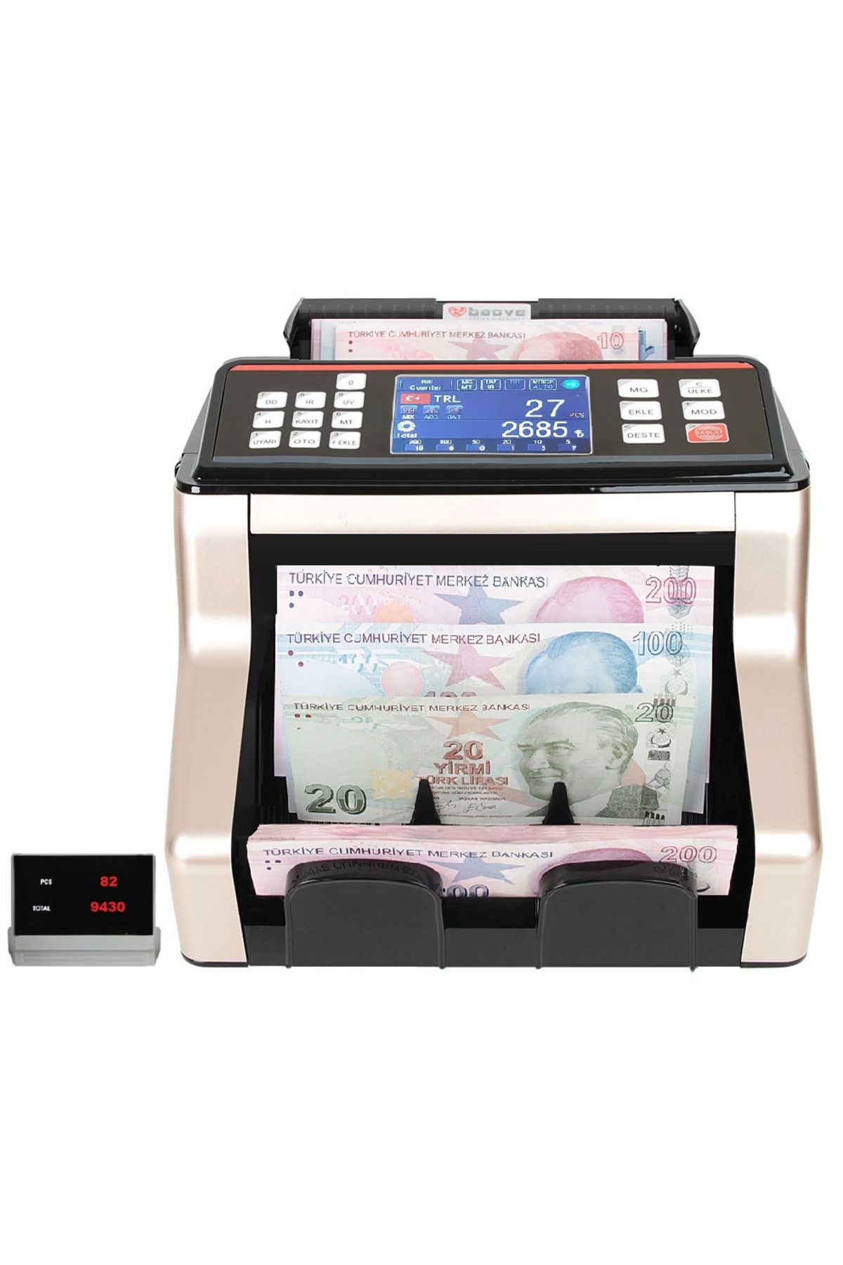 Gb8200g Karışık Para Sayma Makinesi - Sahte Para Yakalama - Türkçe Konuşma Müşteri Ekranı