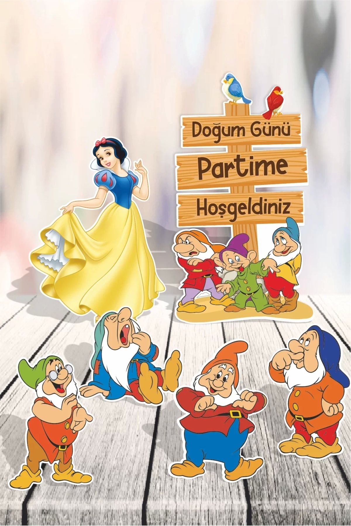 Pamuk Prenses Ayaklı Pano Seti (masa Üstü) ** Kalın Kağıt