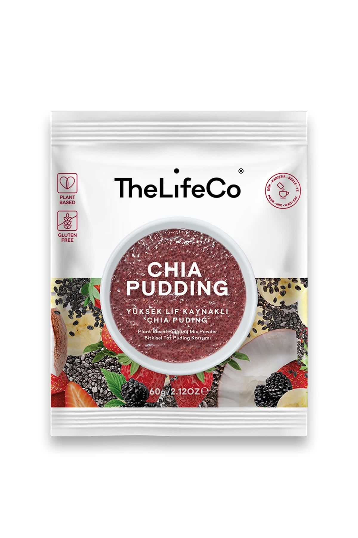 Chia Pudding 57 G (YÜKSEK LİF KAYNAKLI PUDDİNG KARIŞIMI DÜŞÜK KALORİLİ VEGAN, GLÜTENSİZ)