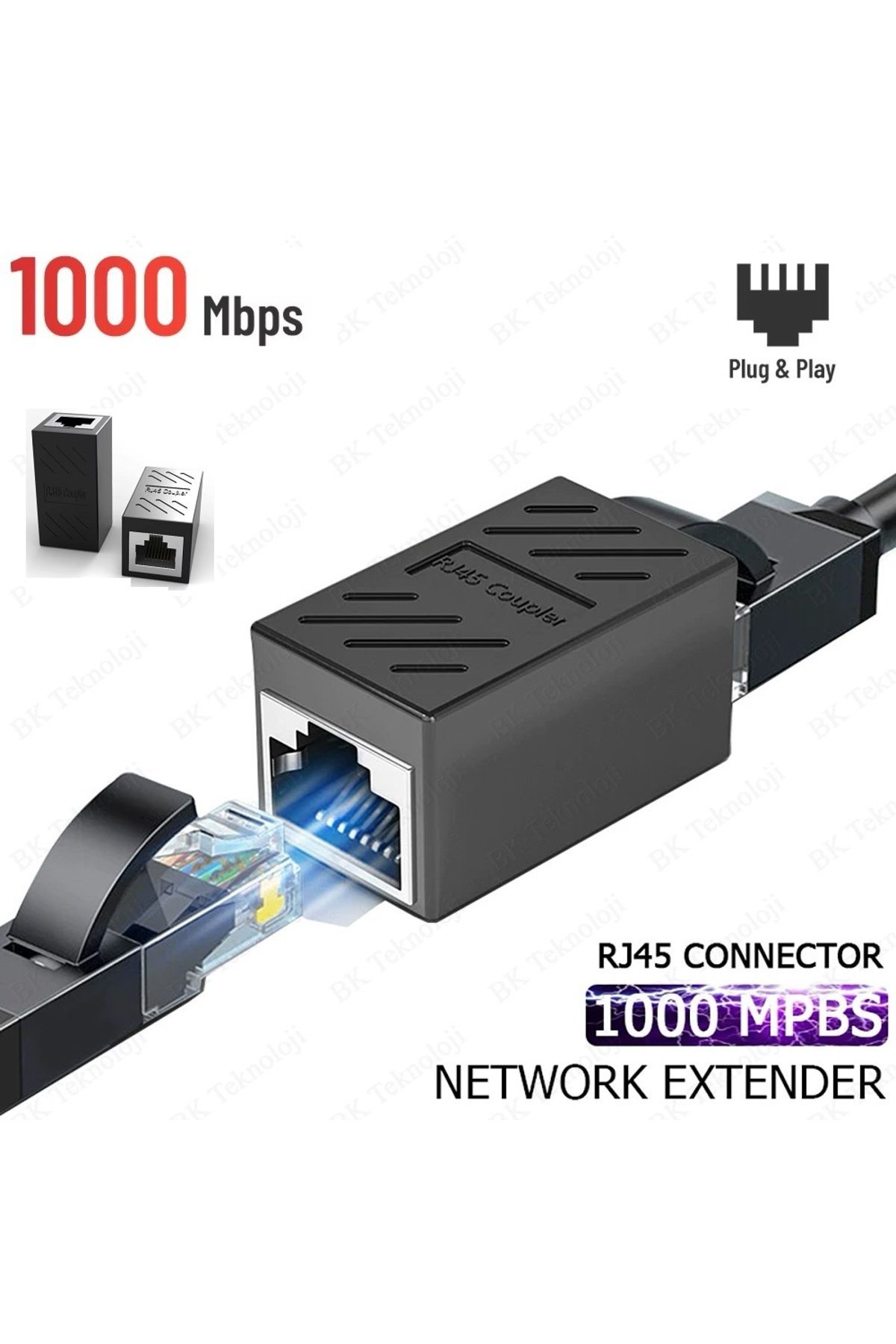 Gigabit Destekli Rj45 Dişi Dişi Cat5e/cat6/7/8 Ethernet Internet Lan Ağı Birleştirici Ara Aparatı
