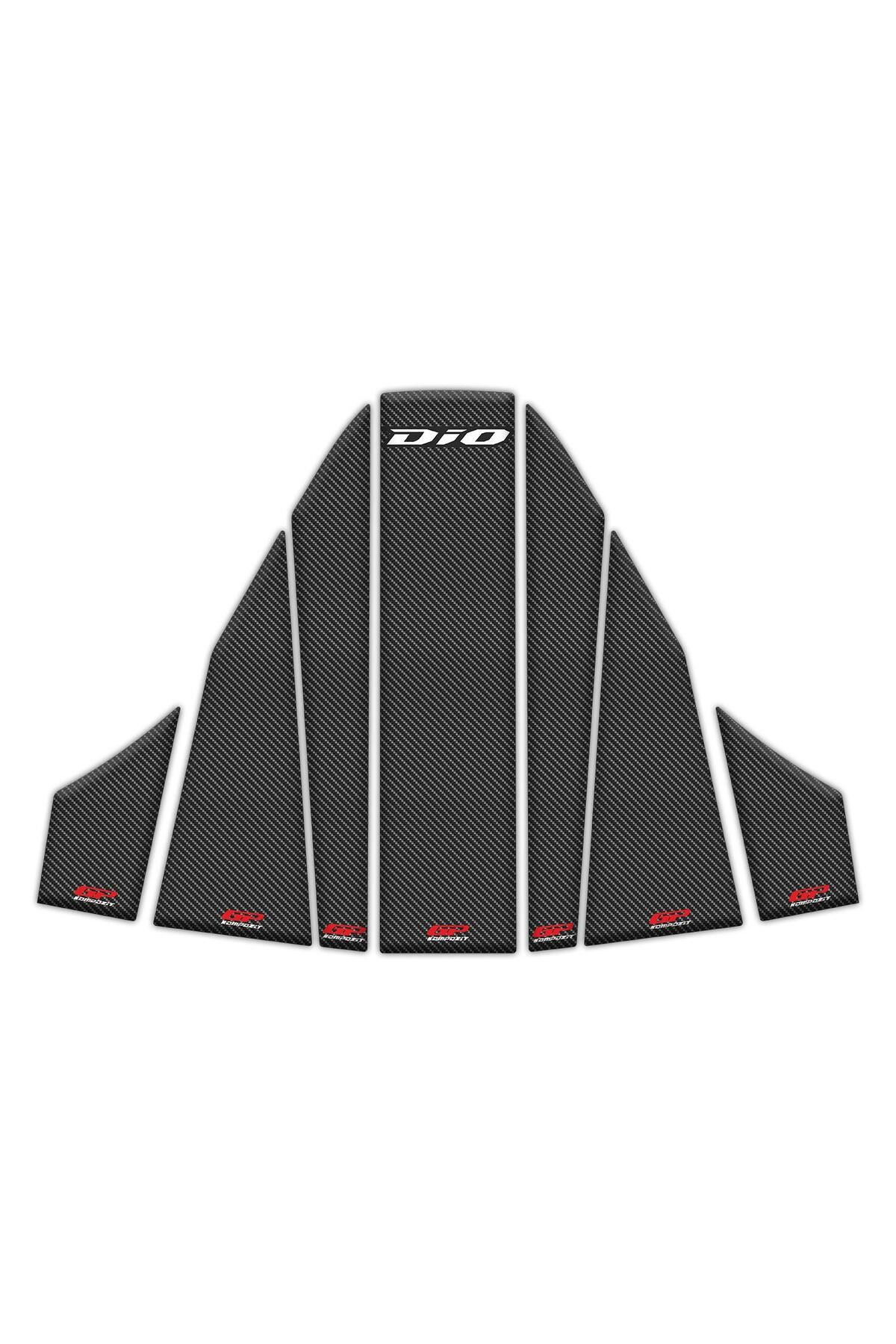 Gp Kompozit Honda Dio 2021-2024 Uyumlu Tank Pad Seti Karbon