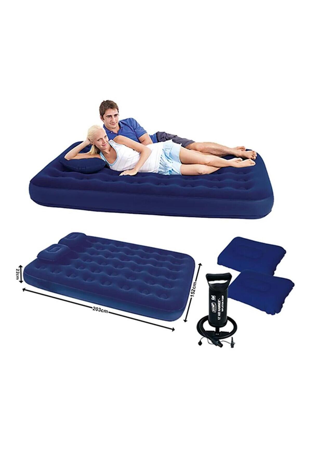 67374 Şişme Yatak Yastıklı Ve Pompalı 203X152X22 cm