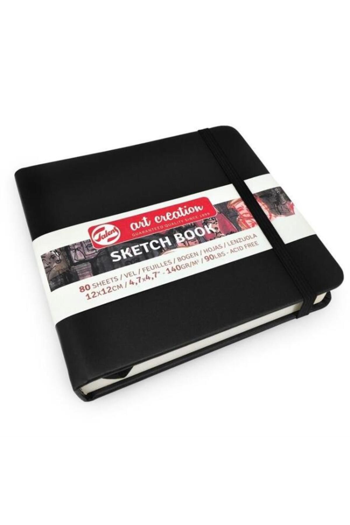 Talens Sketch Book 12x12cm 140g 80yp Sert Kapak Eskiz Defteri Siyah / 9314004m