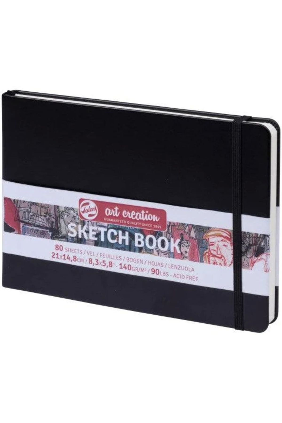 Sert Kapaklı Eskiz Defteri 140gr. 14.8x21cm 80 Yp. Siyah