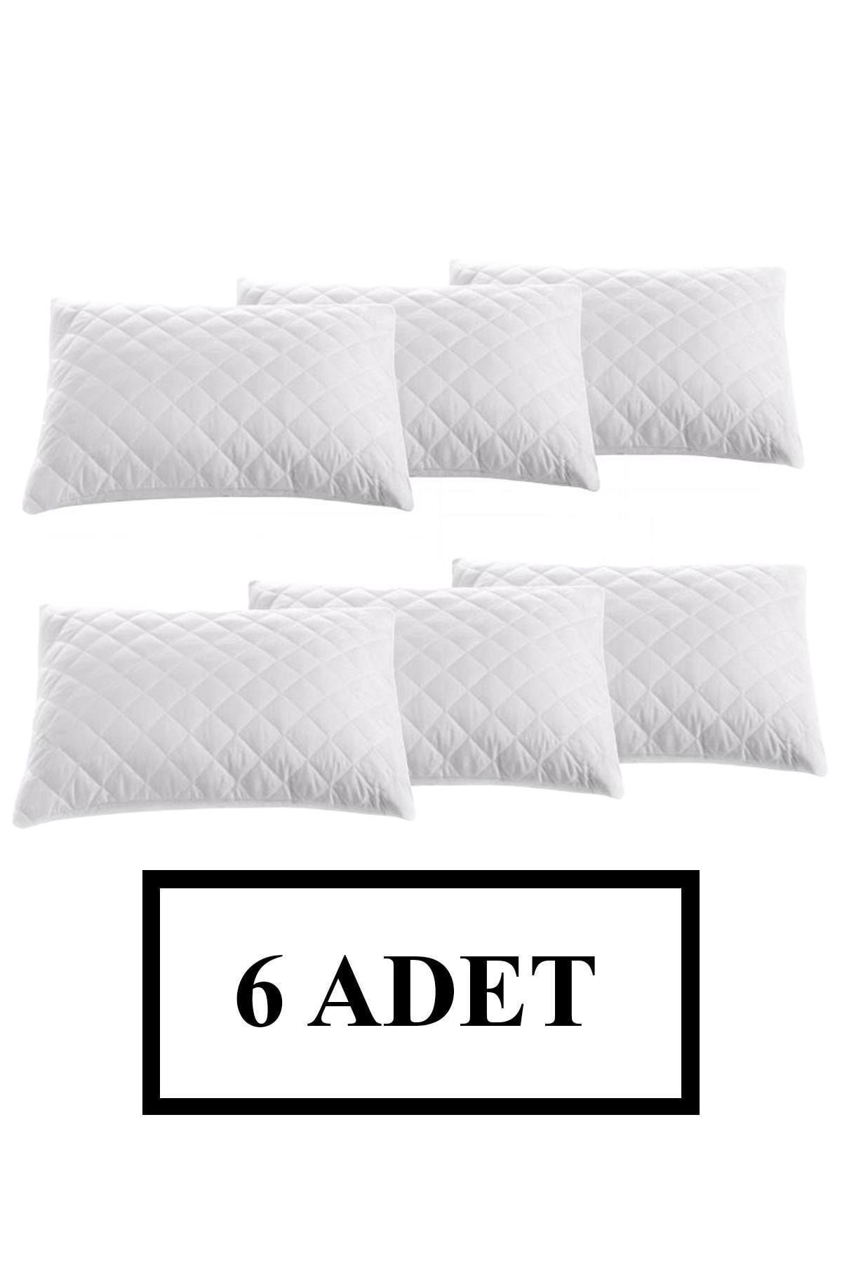 6 Adet Kapitoneli Fermuarlı Yastık Koruyucu Alez 50x70 cm