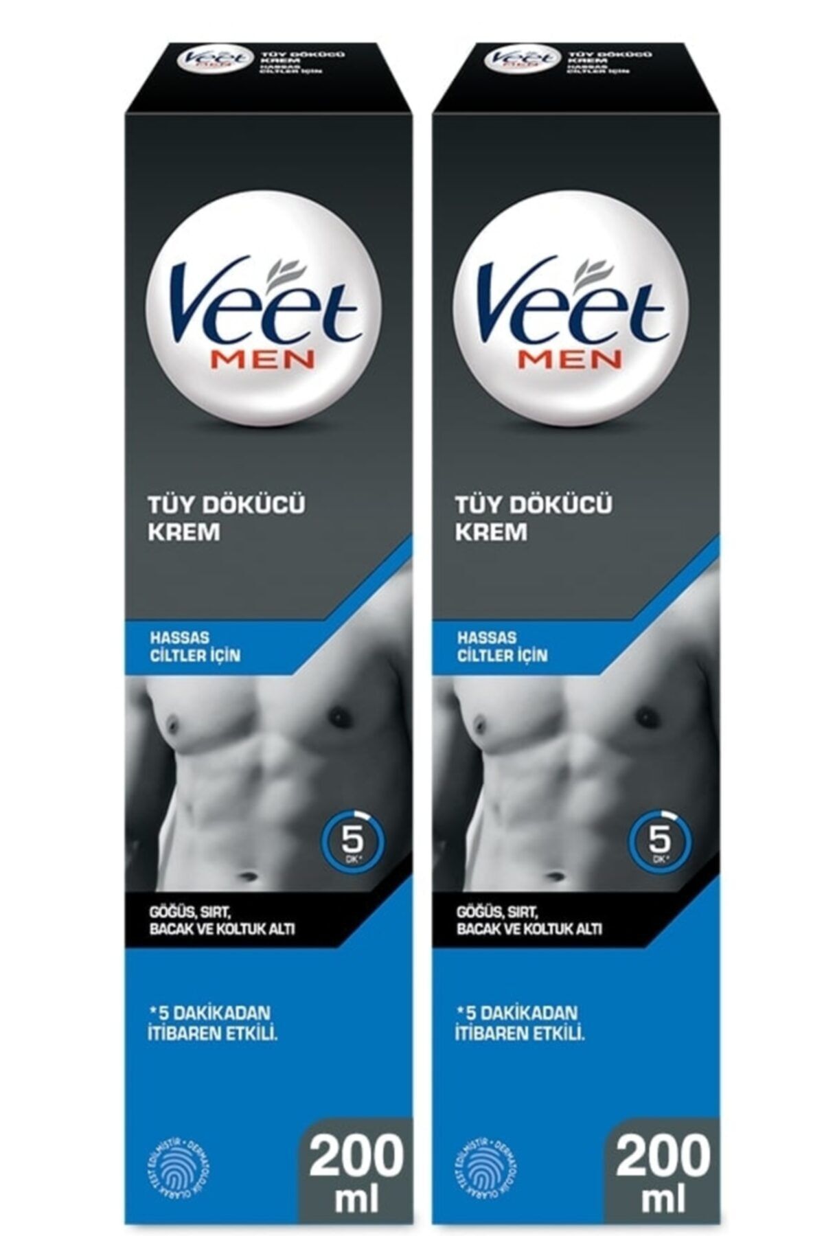Men Erkeklere Özel Tüy Dökücü Krem Hassas Ciltler 200 ml X 2 Adet