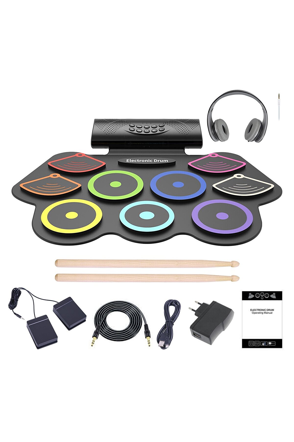 Jd-205 9 Pedli Dijital Davul - Bateri Seti Kulaklık Hediyeli