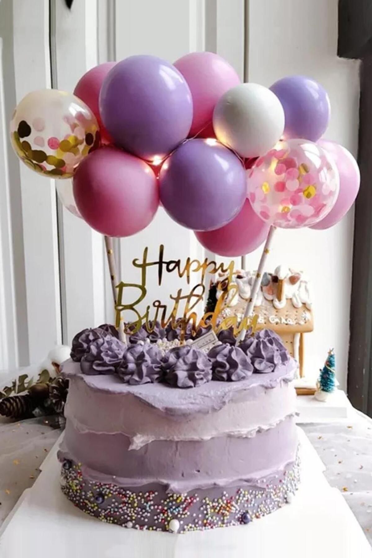 Mor Pembe Balon Pasta Süsü