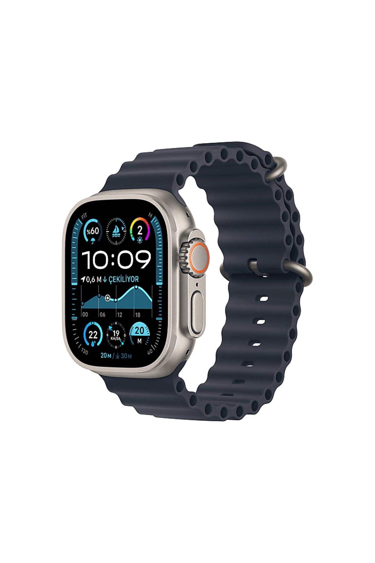 Watch Ultra 2 GPS + Cellular 2024 49mm Natural Titanium Case with Navy Ocean Band