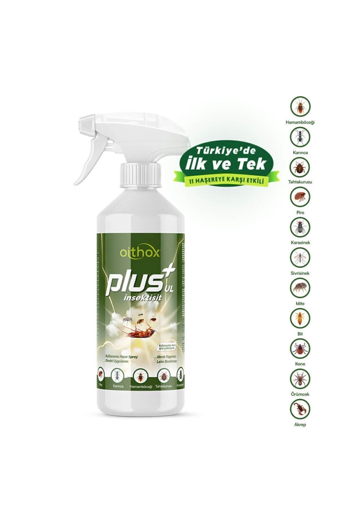 Plus Ul 500 ml Hamam Böceği, Tahta Kurusu, Gümüş Böceği, Bit, Pire, Uyuz, Haşere Ilacı