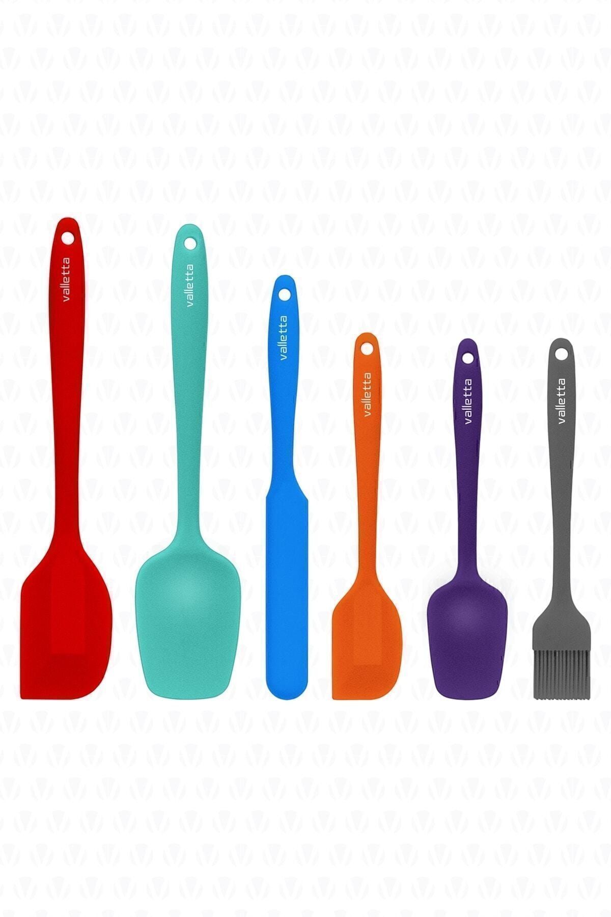 Drongo Isıya Dayanıklı Yanmaz Yapışmaz Silikon Spatula Seti 6 Parça Karışık Renkli