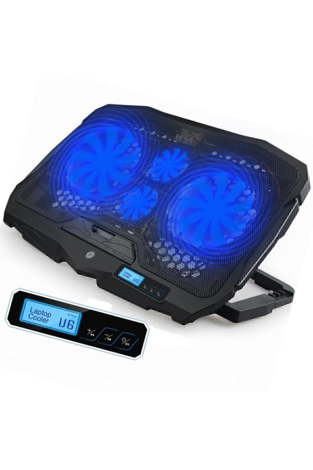 Fns-9999b 4 Adet Fanlı Ledli Lcd Kontrol Panelli 15"-17" Pro Standlı Notebook Soğutucu
