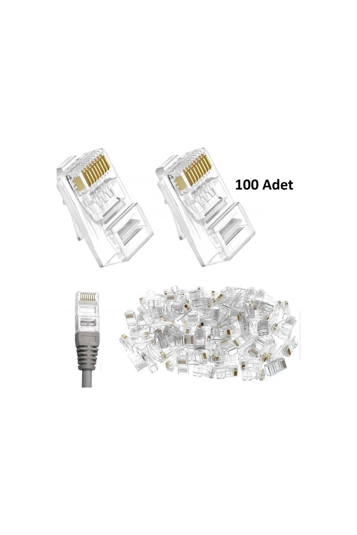 Rj45 Cat5e Cat6 Ethernet Internet Kablo Soketi Konnektörü 8p8c Rj45 Jack Utp Jak Uç 100 Adet