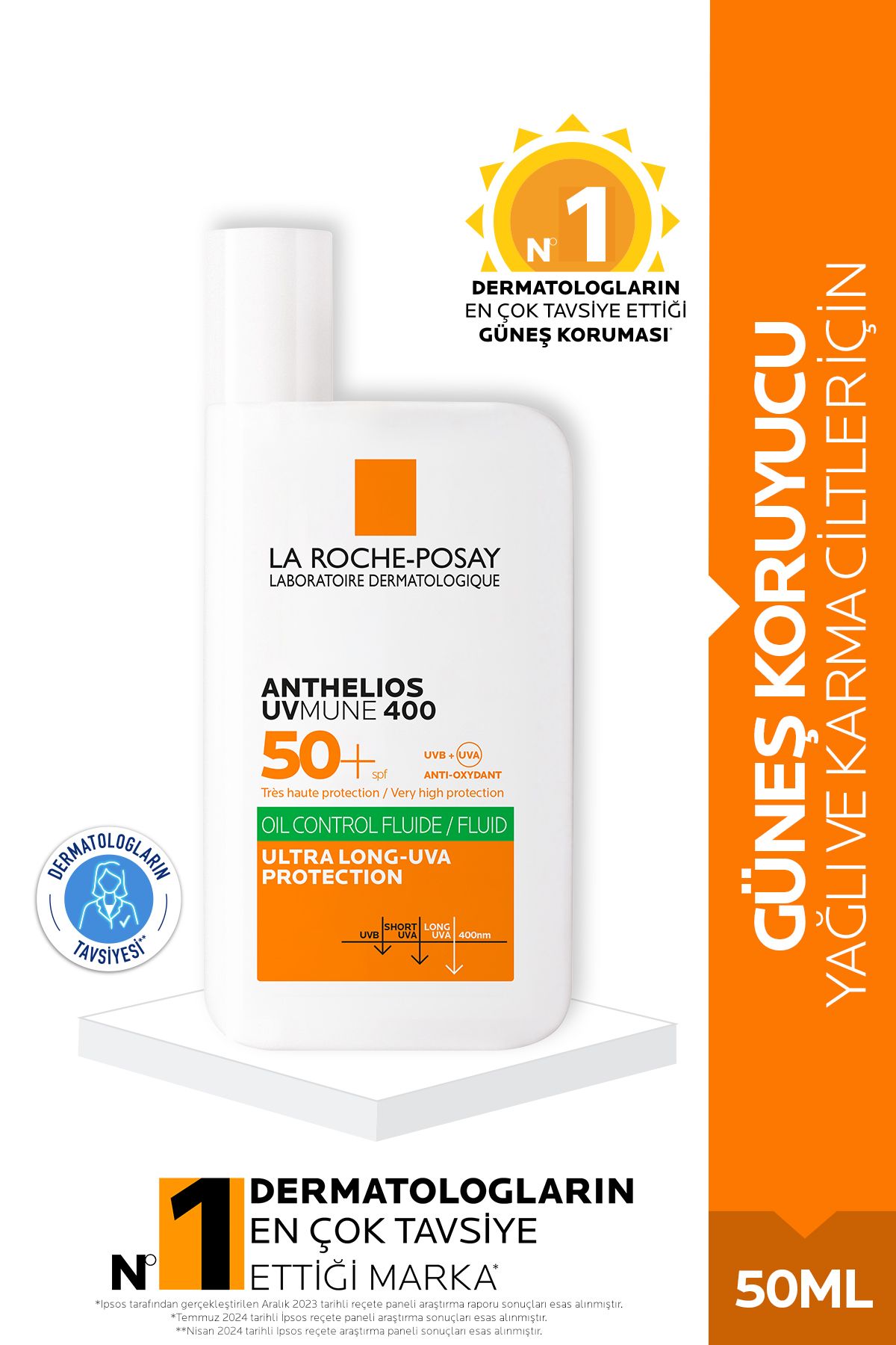 Anthelios Uvmune400 SPF50+ Oil Control Güneş Koruyucu Krem- Yağlı ve Karma Ciltler İçin