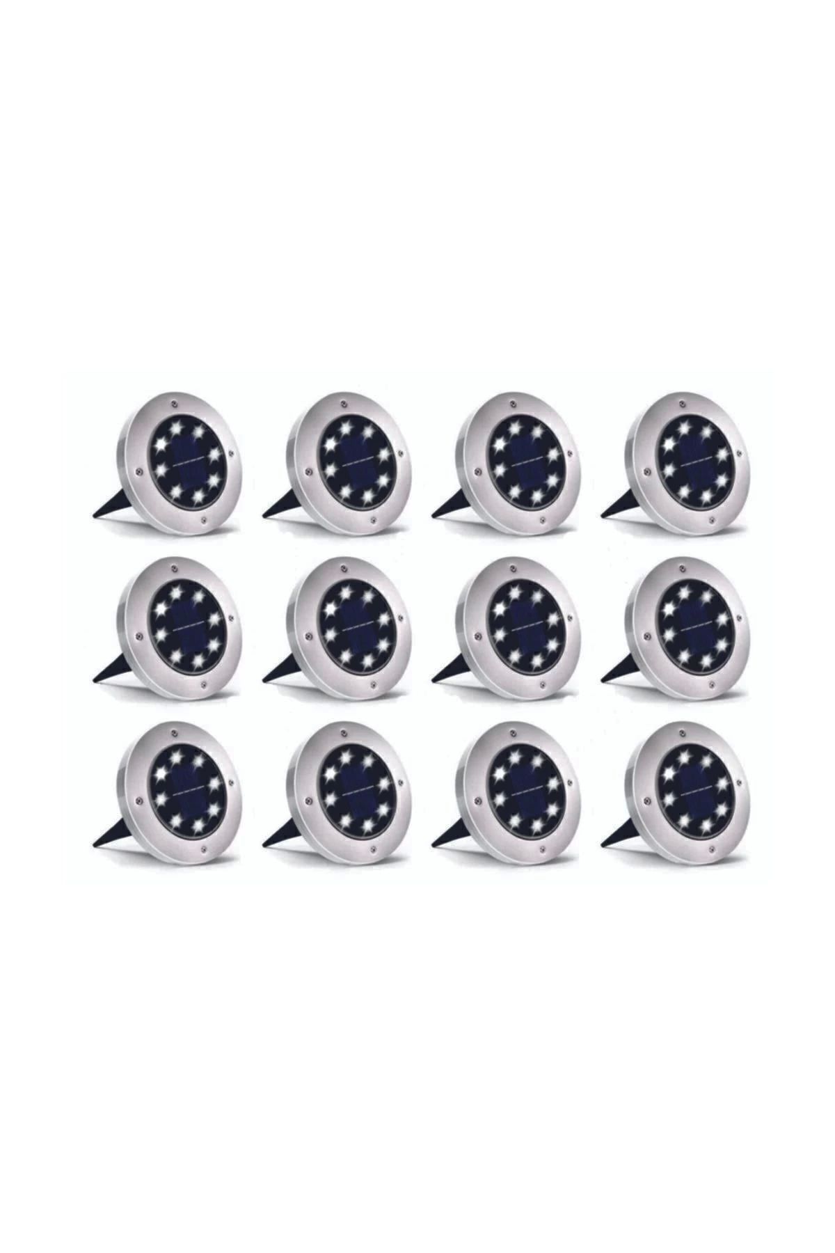12'li 3w Solar Güneş Enerjili Kazıklı Çim & Bahçe Aydınlatma,paslanmaz Inox, Ip65,günışığı Işık