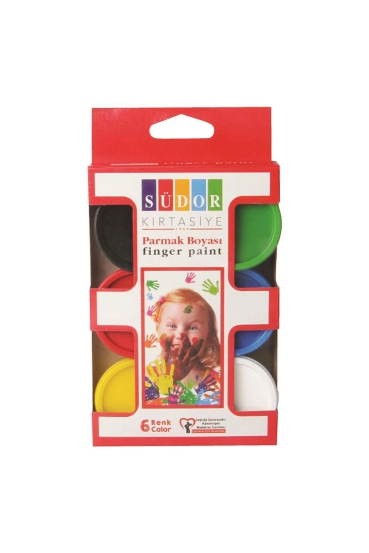 Parmak Boyası 6 Renk X 30 ml Plastik Kutuda