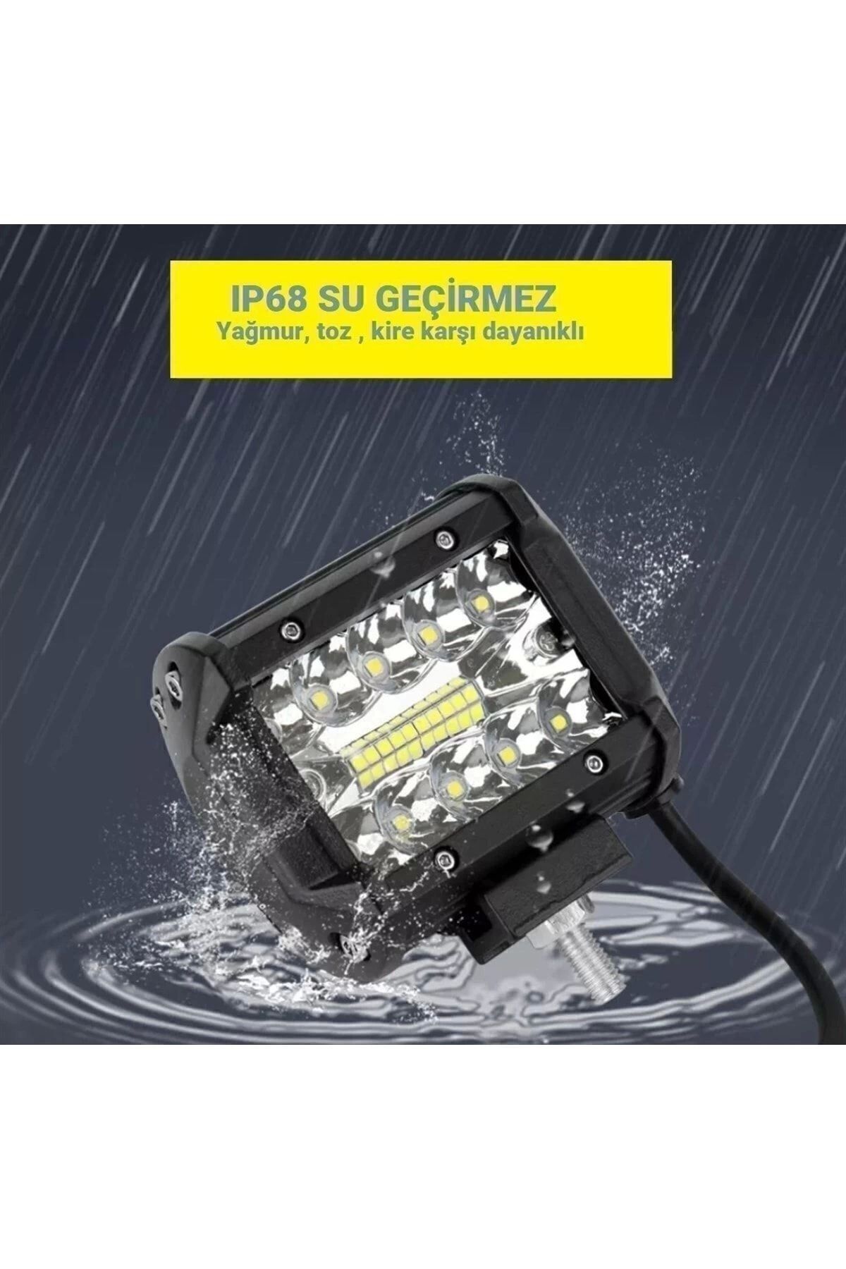 60w Kombo Aydınlatma 20 Led Metal Kasa Çalışma Lambası Off Road Motorsiklet Su Geçirmez