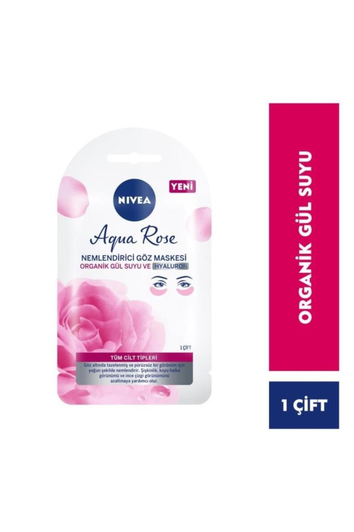 Aqua Rose Organik Gül Suyu İçerikli Nemlendirici Göz Maskesi, Hyaluron, Koyu Halka, Göz Torbası