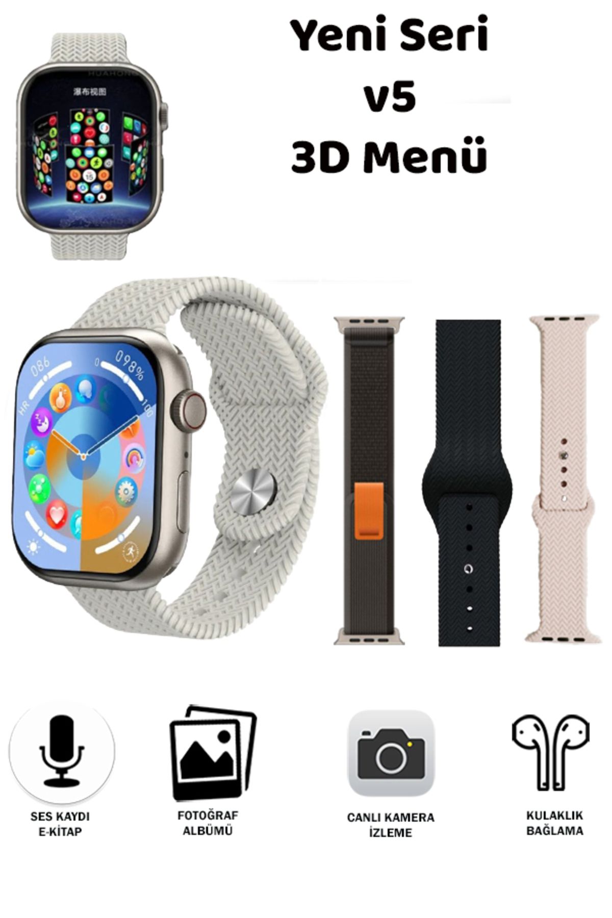 Watch 8 Hk9 Pro Max 2.02 Tam Amoled Ekran Akılı Saat 2023 Amiral Gemisi