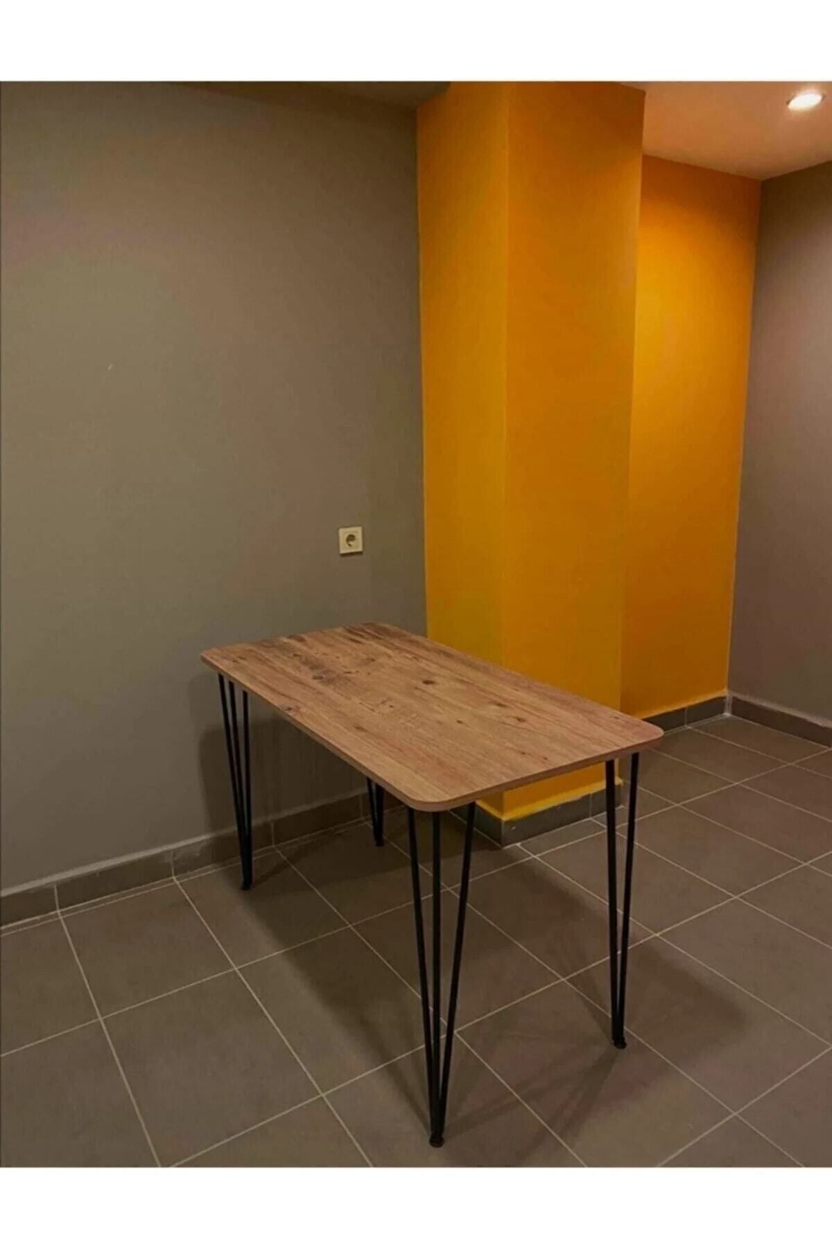 Retro 60×120 Metal Ayaklı Masa Mutfak Masası Çalışma Masası Bilgisayar Masası 120 cm 75 cm Kahveren
