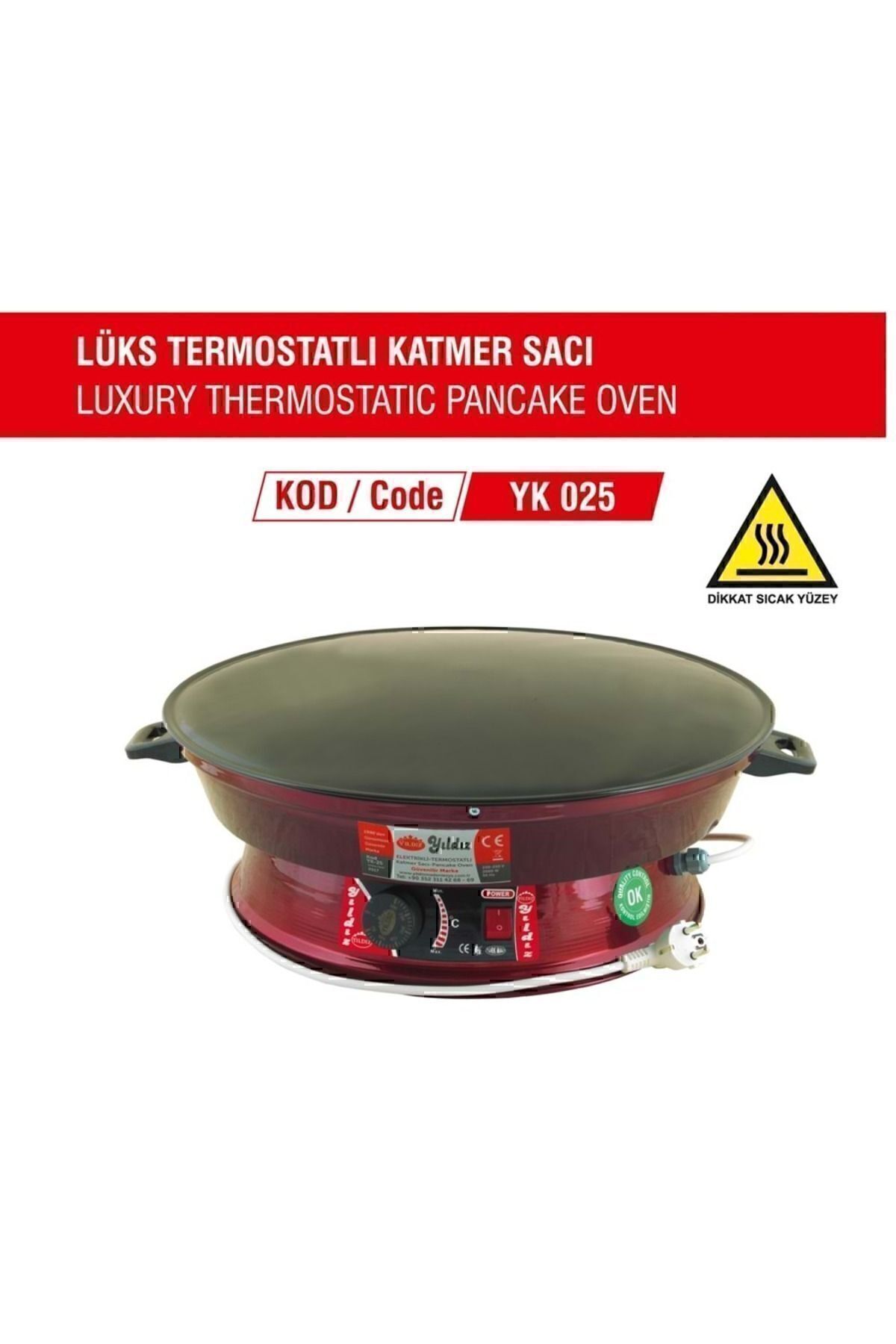 Güneş Katmer Elektrikli Lüks Termostatlı 50 Cm Ekmek,gözleme,börek Ve Katmer Sacı