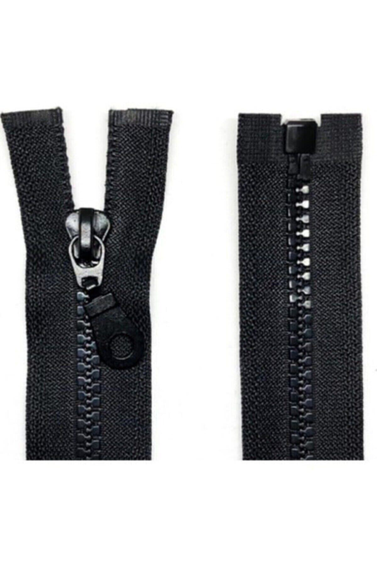 Siyah Kemik Diş Mont Fermuarı 70 Cm