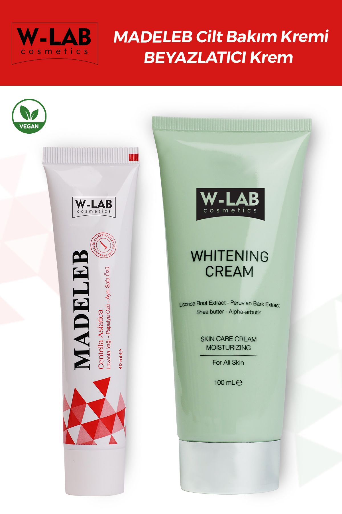 Madeleb Cilt Yenileyici Krem 40 ml ve Beyazlatıcı Krem 100 ml Set