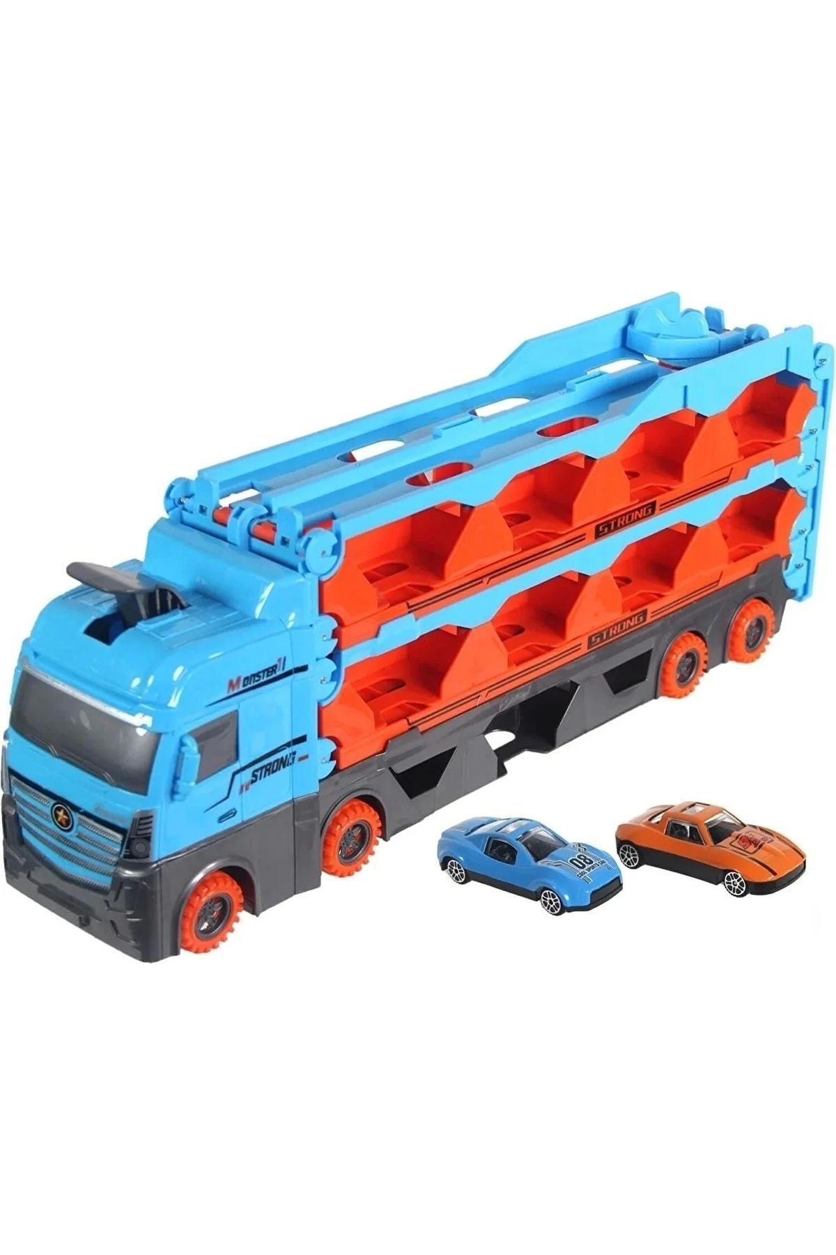Yarış Pisti Özellikli Araç Taşıyıcı Tır 2 Metre Uzunluk Oyuncak Truckine