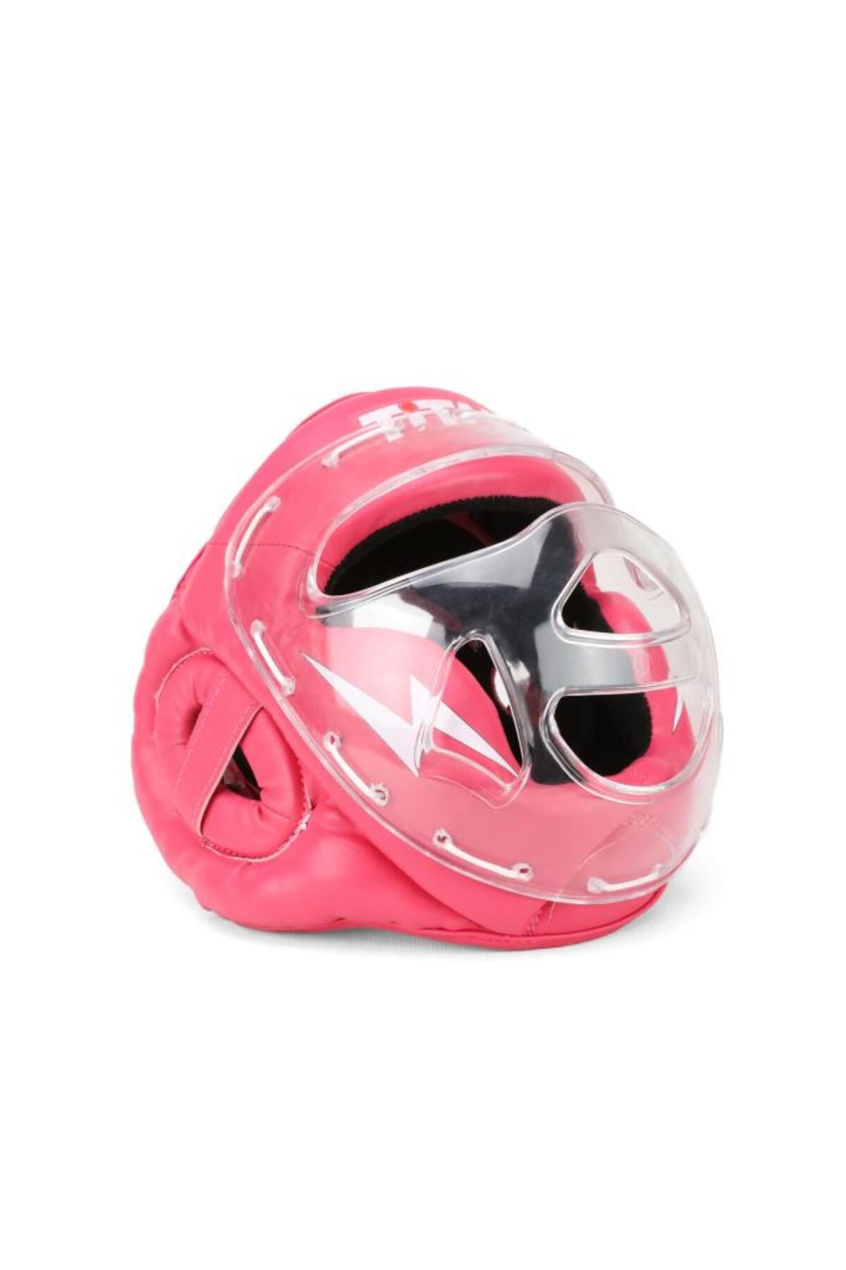 Yüz Korumalı Boks Kaskı , Pembe Camlı Model