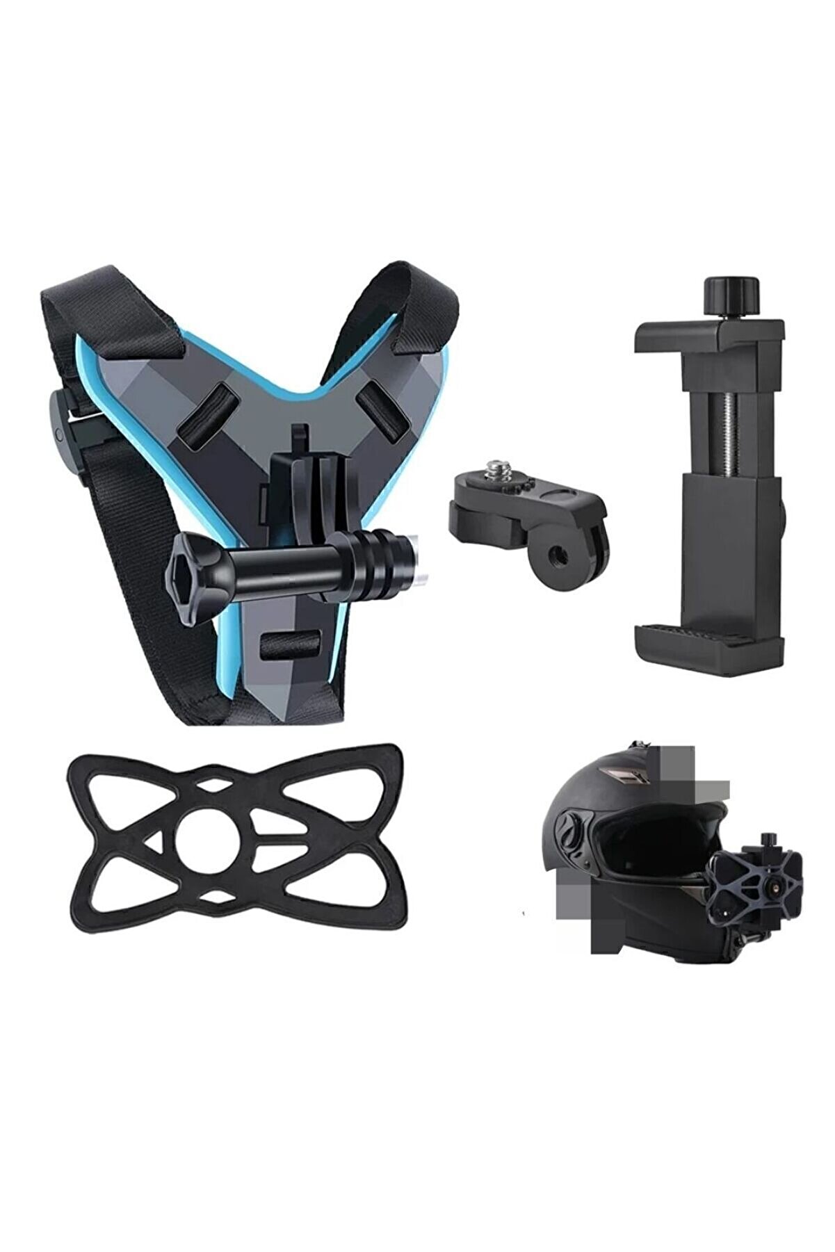 Aksiyon Kamera Kask Alt Çene Bağlantı Aparatı Telefon Tutucu Set Go Pro Motorsiklet