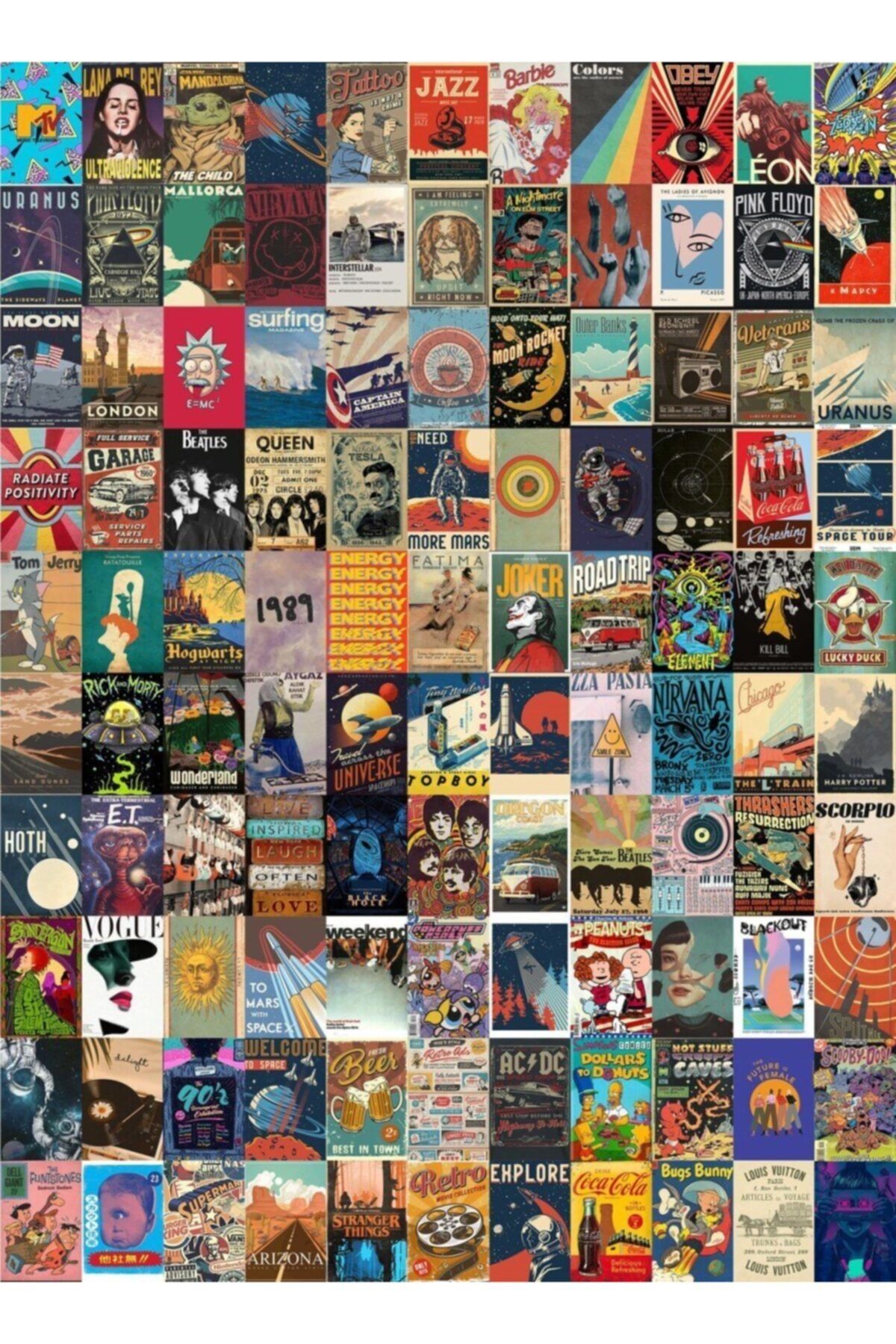 Aesthetic Mixed Retro 110'lu Poster Duvar Posteri Seti