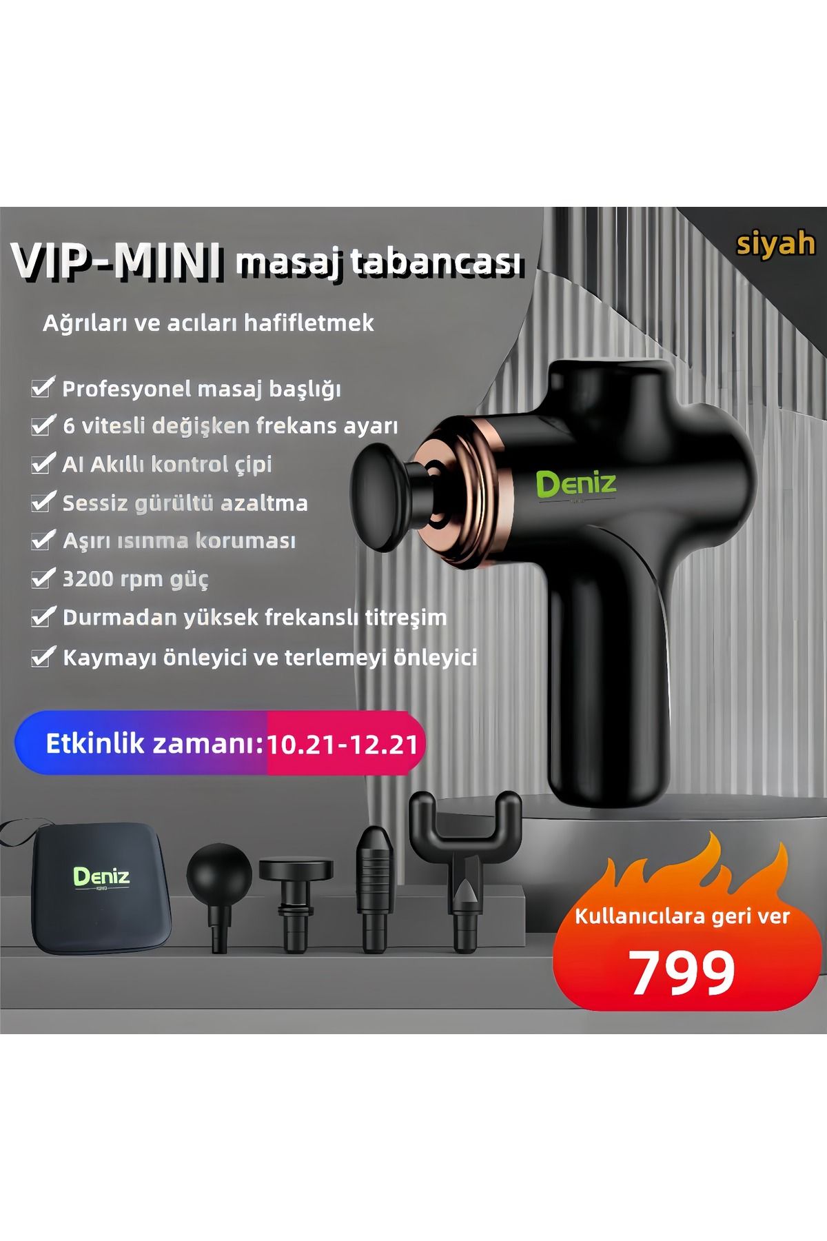 Profesyonel Spor Masaj Tabancası 4 Başlığı,tüm Vücuda Masaj Yapın Çanta Gönderin