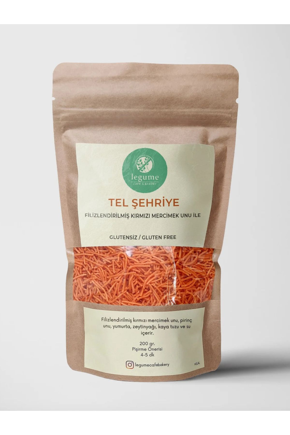 Glutensiz Ve Filizlendirilmiş Kırmızı Mercimek Unlu Tel Şehriye 200 Gr.