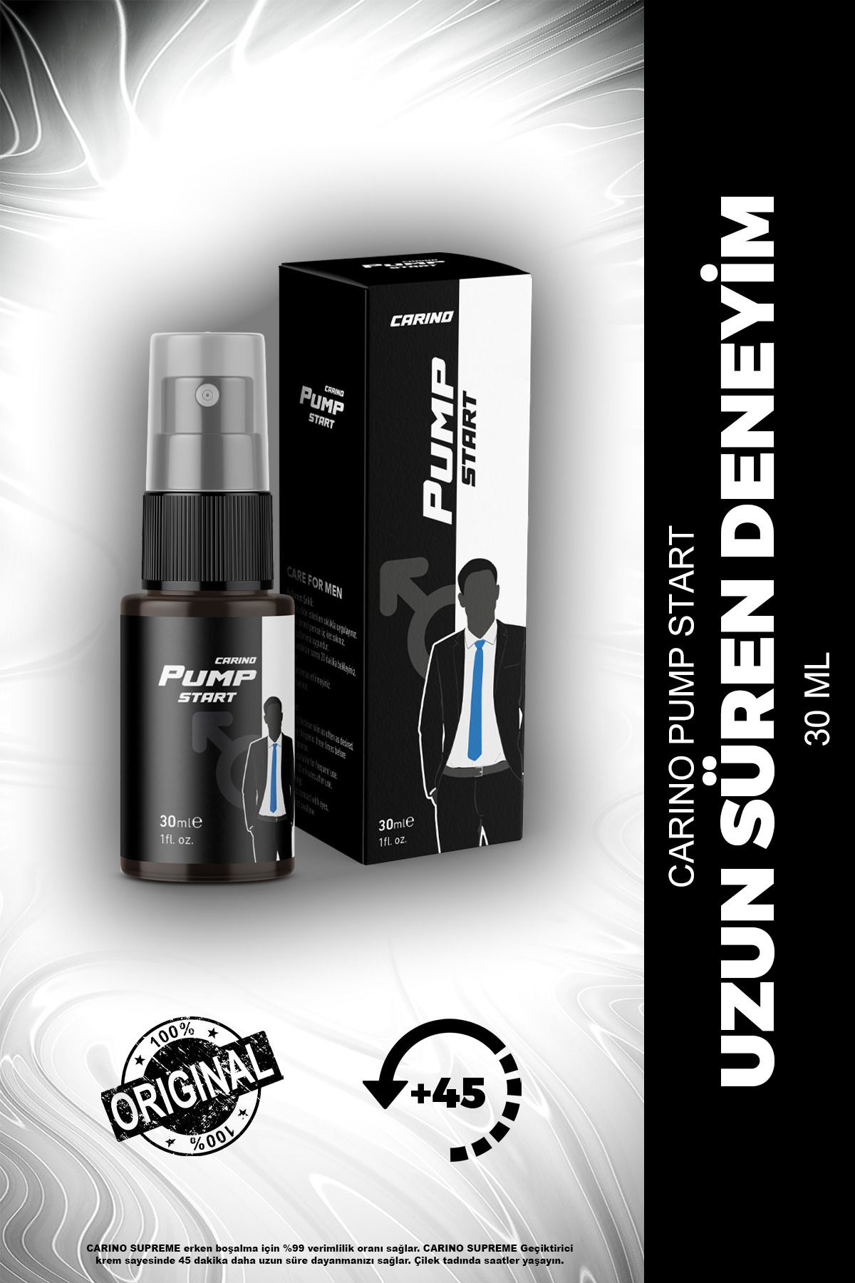 Pump Start Uzun Süren Deneyim Erkek Sprey 30ml - Etkili Formül - Long Time - Yüksek