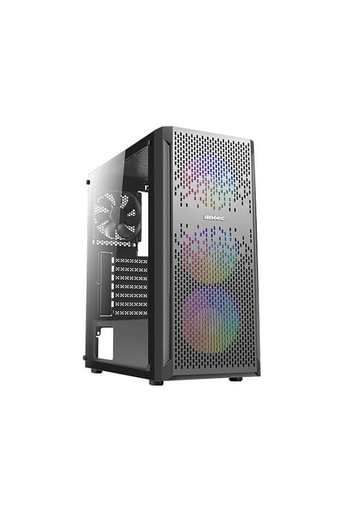 Nx290 Rainbow Fanlı Temperli Camlı Mid Tower Mesh Siyah Gaming Kasa