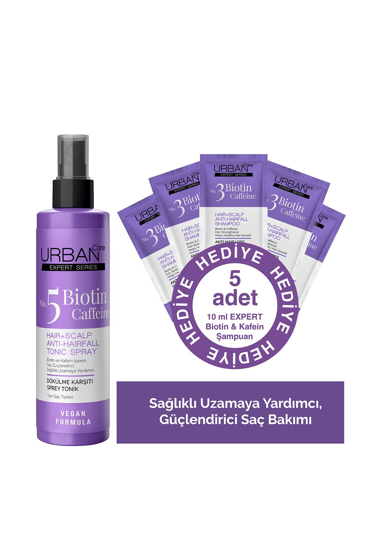 Expert Serisi Biotin Ve Kafein Dökülme Karşıtı Saç Toniği 200 ml Expert Şampuan Hediye 5