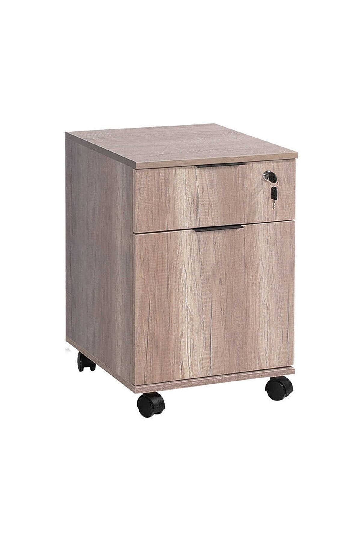 Rio Kilitli Çekmeceli Keson-açık Ceviz (TORİ) 41x61x45 Cm (GXYXD)