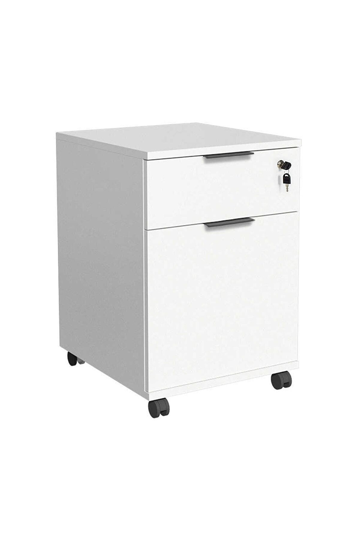 Rio Kilitli Çekmeceli Keson-mat Lake Beyaz 41x61x45 Cm (GXYXD)