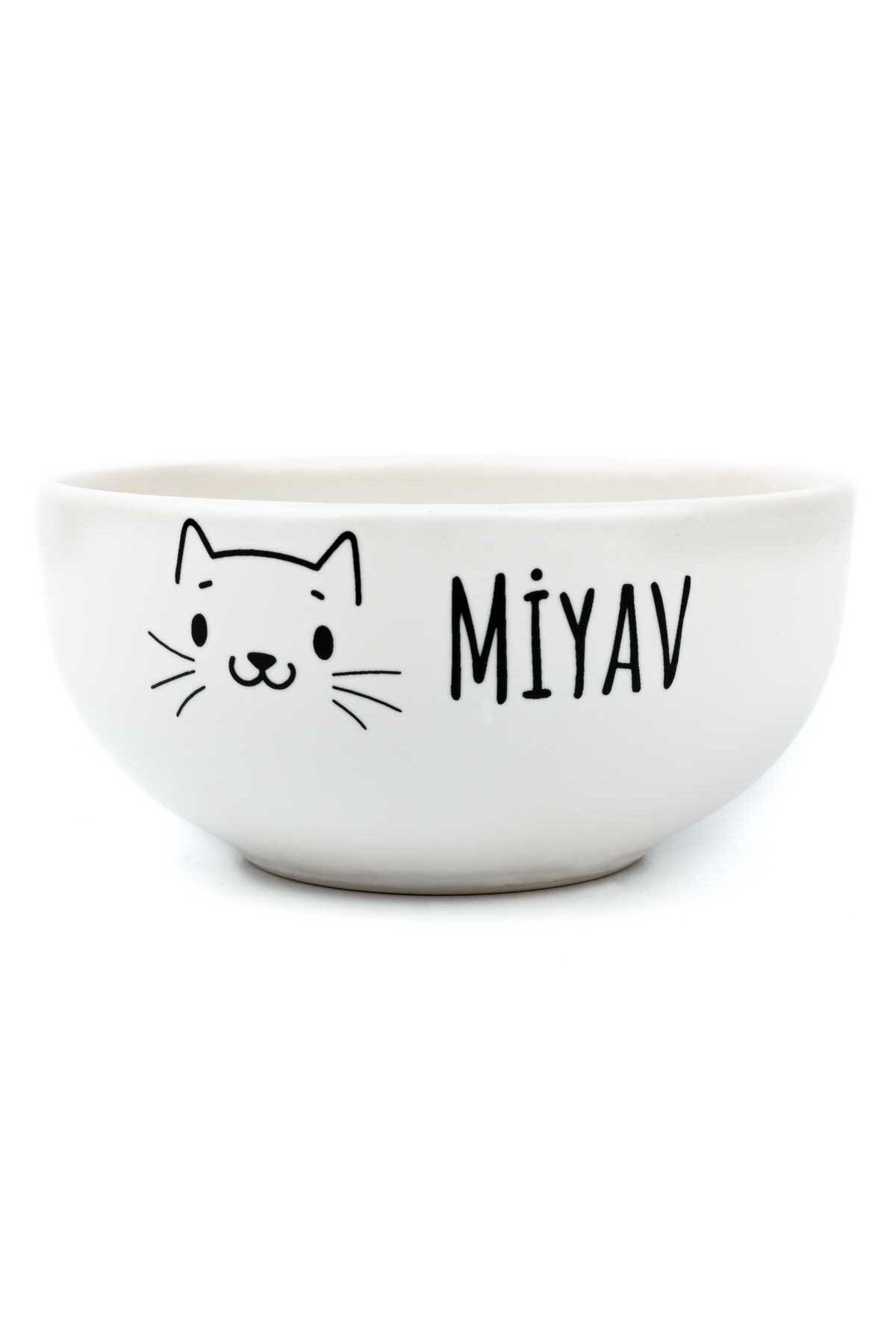 Miyav Krem Seramik Kase - Hediye Seramik Kase