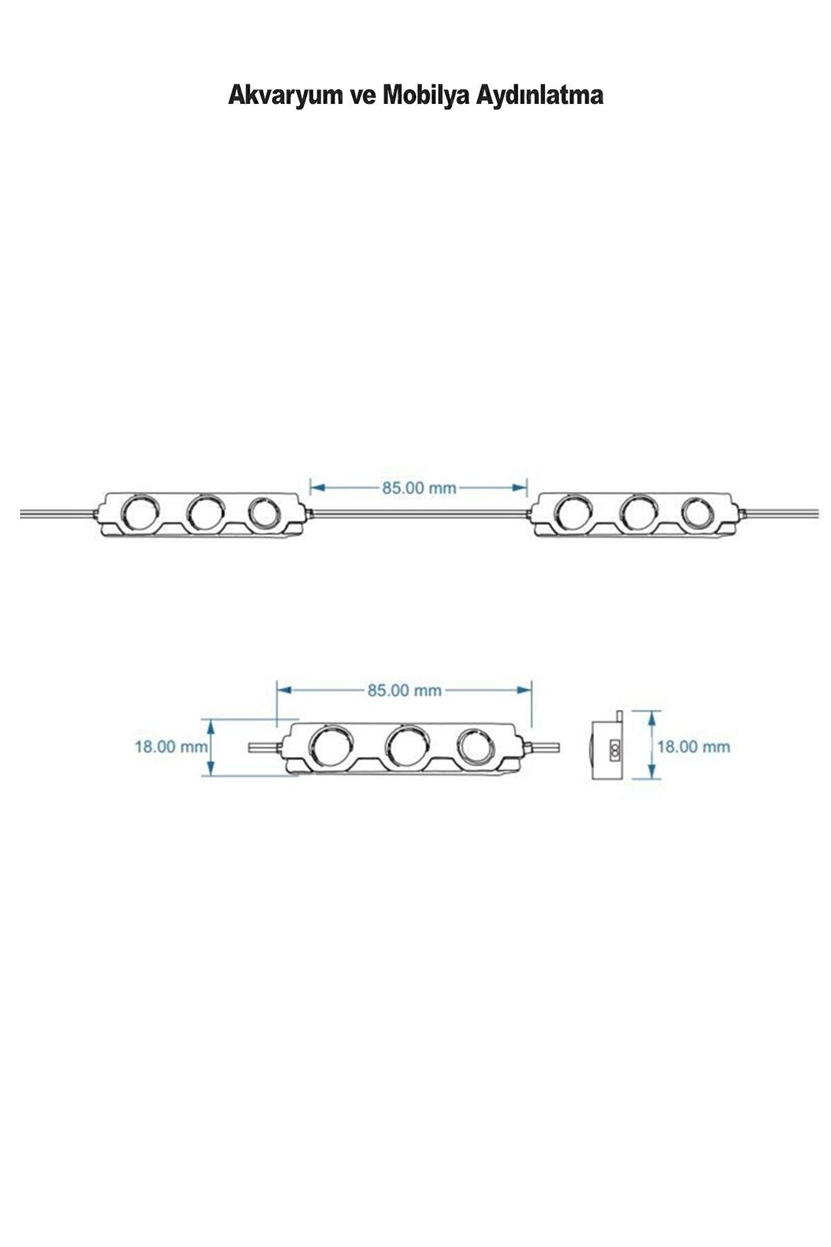 Bayırtech Akvaryum Modül Led Aydınlatma Beyaz Işık Anahtarlı 5'li