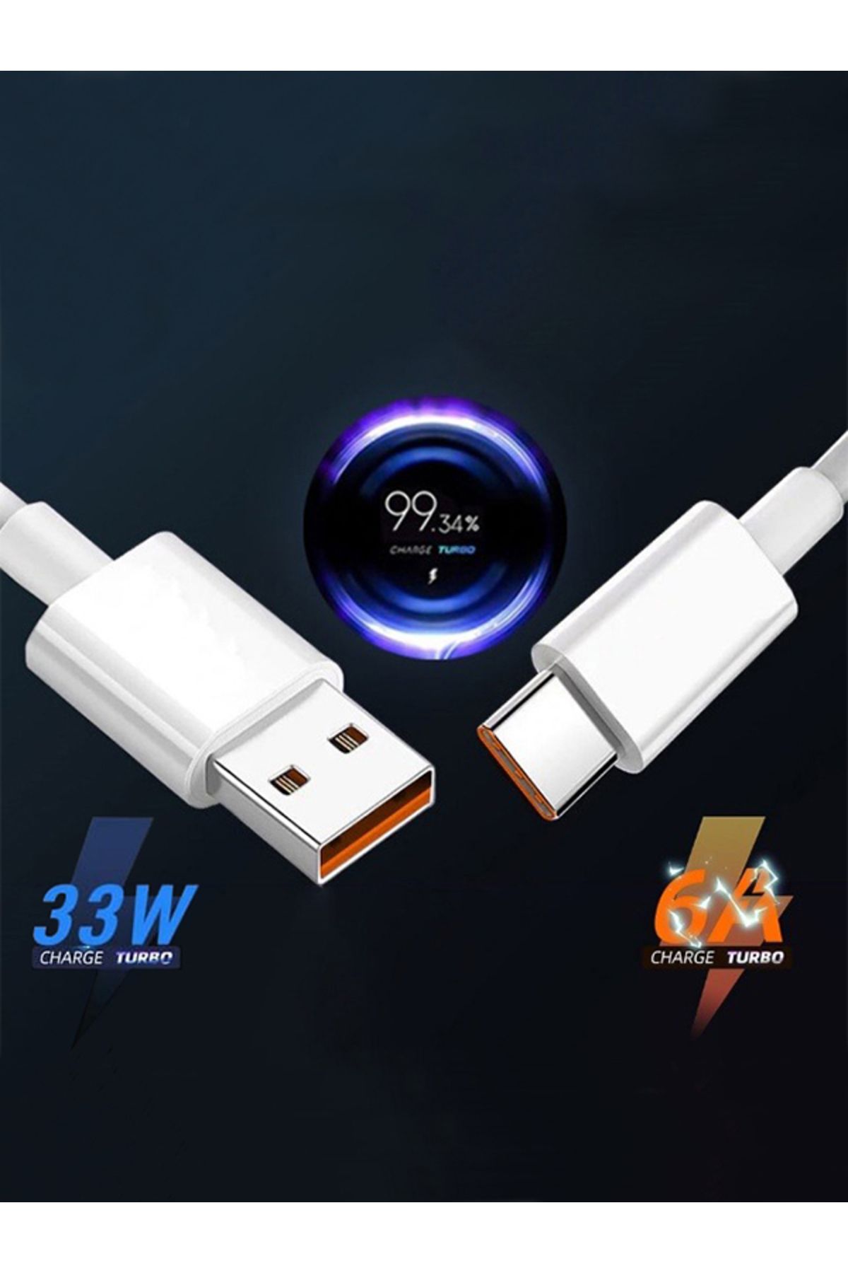 Xiaomi Type-c Android Uyumlu Turbo Hızlı Şarj Kablosu 33w 6a Redmi K30 K40 Pro X3 Poco Mi 11 10 Pro