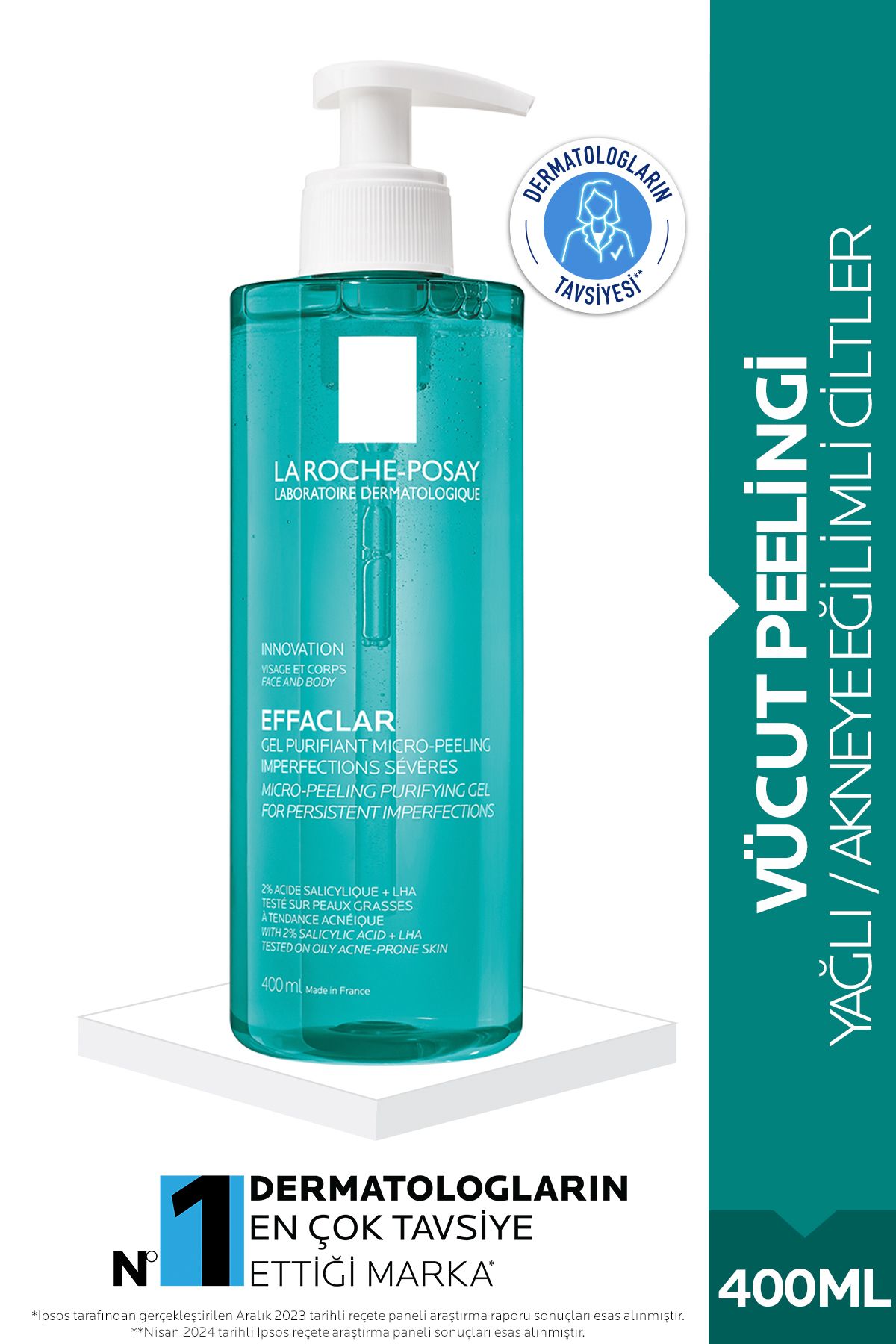 Effaclar Micro Arındırıcı Vücut Peelingi Jel 400 ML- Yağlı/Akneye Eğilimli Ciltler İçin